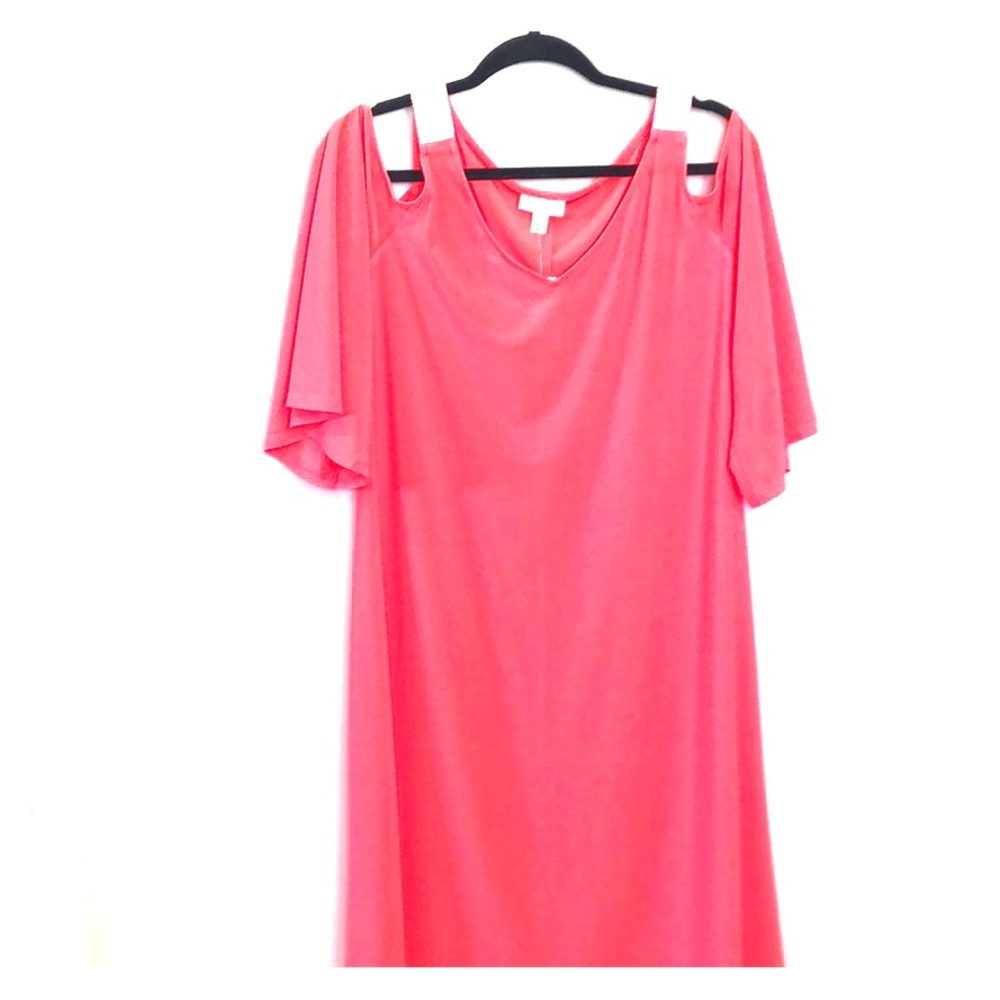 Tangerine Peep Shoulder Dress